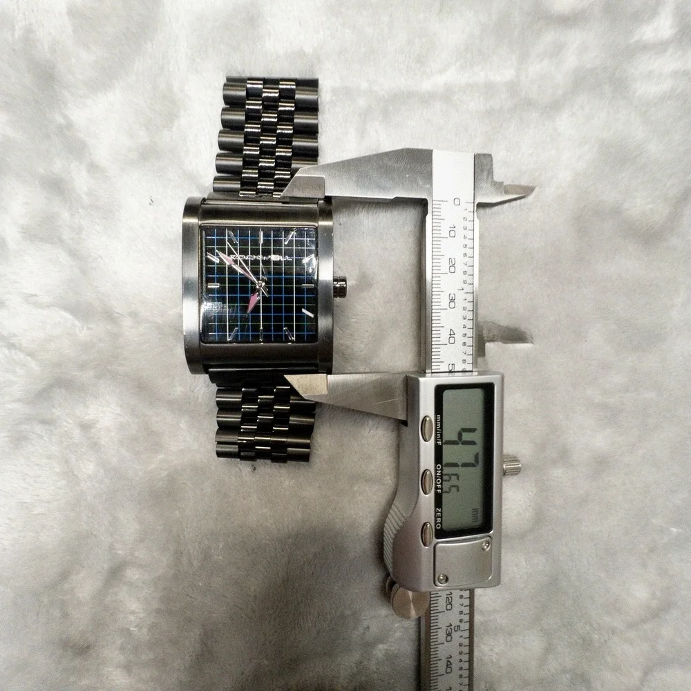 Rockwell Time The Rook 38mm Mens Watch New Band And Battery Grid Pattern Dial